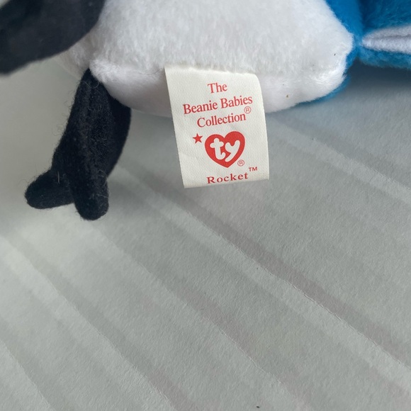 RARE Rocket- Blue Jay TY Beanie baby At least **6**Tag Errors and MINT condition - Picture 2 of 6